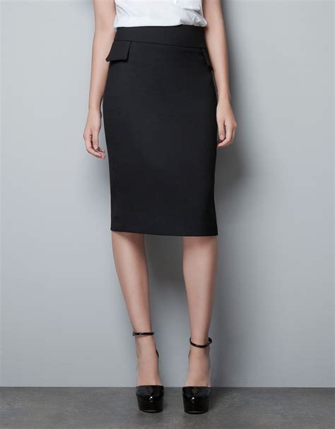 zara black skirt